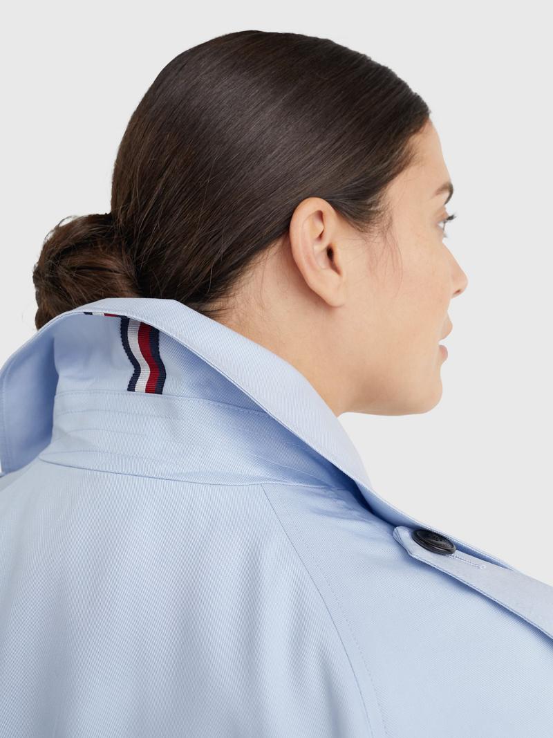 Abrigos Tommy Hilfiger Curve Double-Breasted Trench Azules | MX_W21027