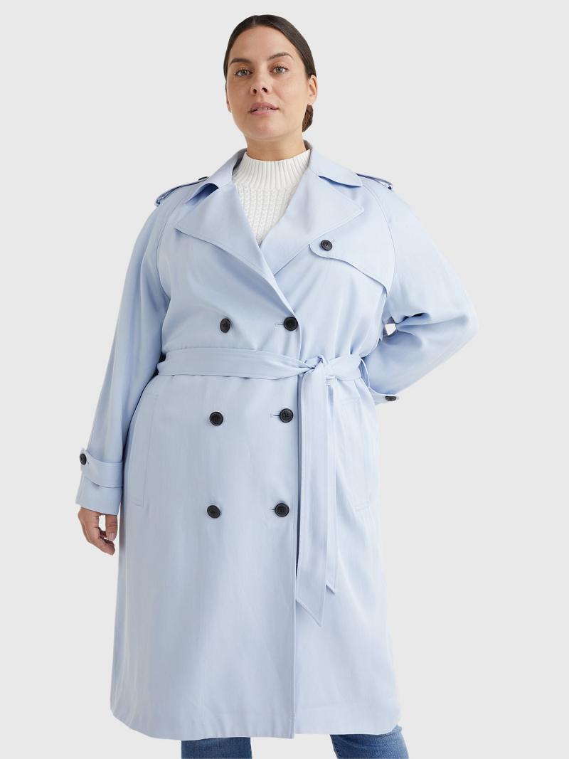 Abrigos Tommy Hilfiger Curve Double-Breasted Trench Azules | MX_W21027