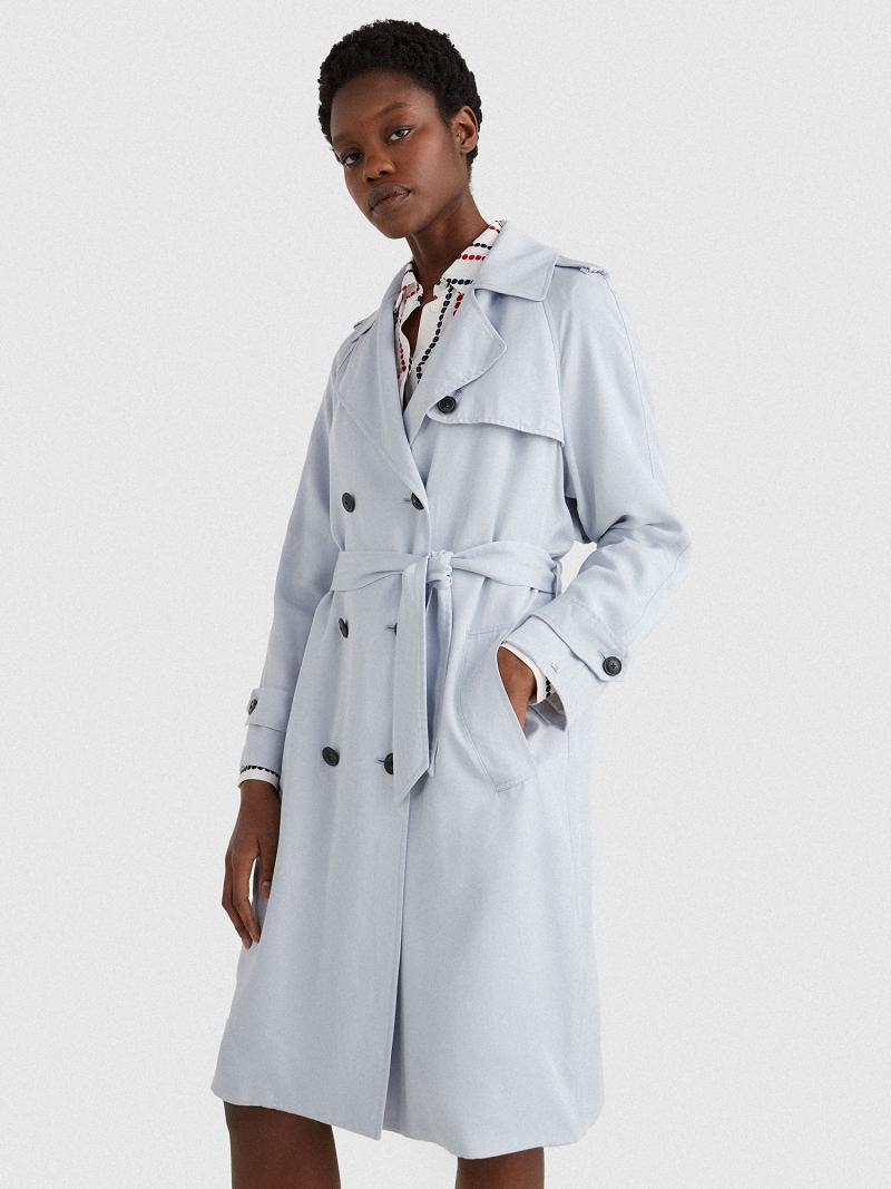 Abrigos Tommy Hilfiger Double-Breasted Trench Azules | MX_W21029