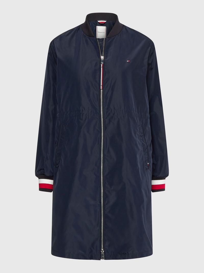 Abrigos Tommy Hilfiger Long Bomber Azul Marino | MX_W21035