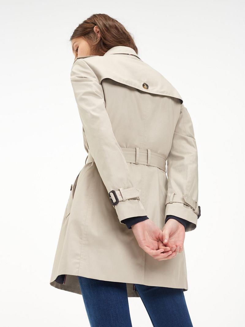 Abrigos Tommy Hilfiger Organic Algodon Trench Beige | MX_W21037