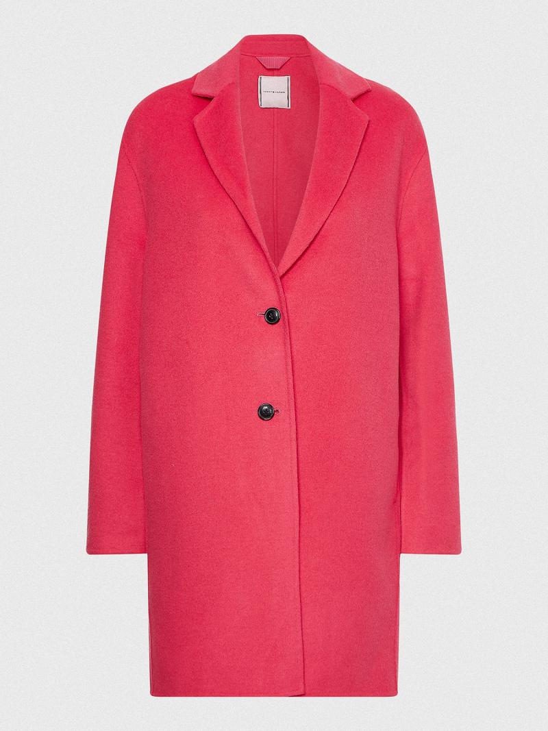 Abrigos Tommy Hilfiger Solid Overcoat Rosas | MX_W21040