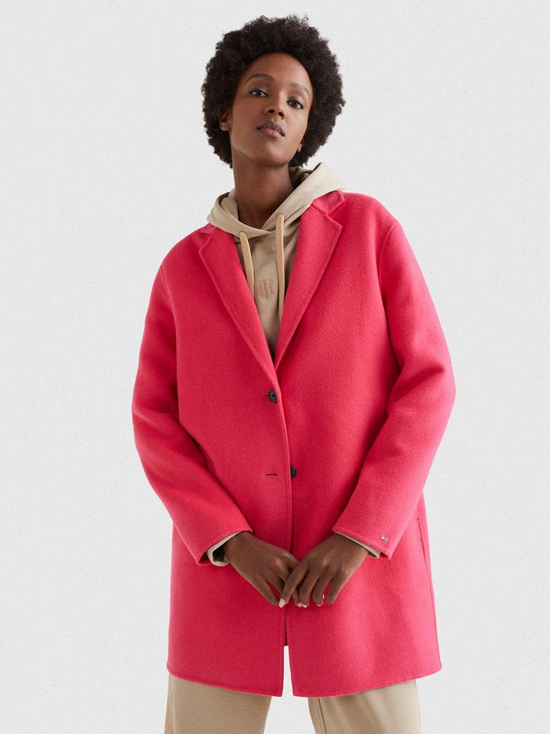 Abrigos Tommy Hilfiger Solid Overcoat Rosas | MX_W21040