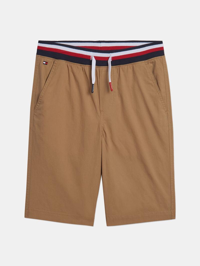 Bermudas Tommy Hilfiger Drawstring Cintura Marrom | MX_B2095