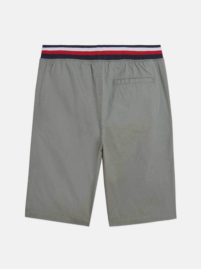 Bermudas Tommy Hilfiger Drawstring Cintura Grises | MX_B2096