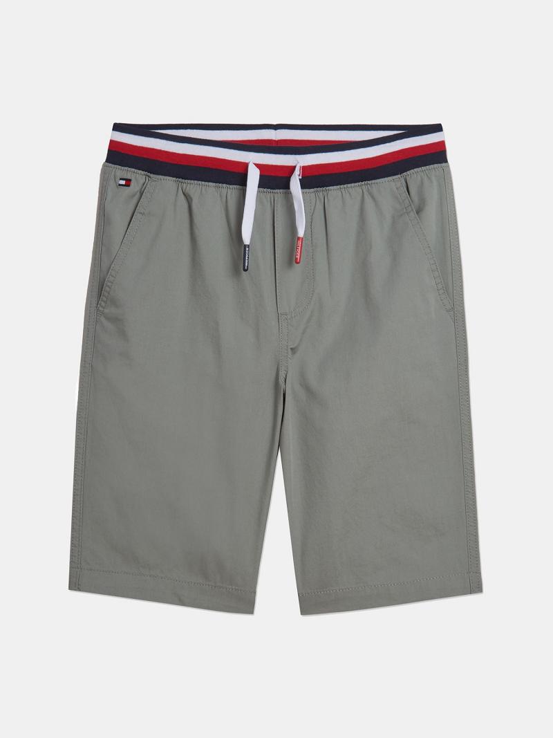 Bermudas Tommy Hilfiger Drawstring Cintura Grises | MX_B2096