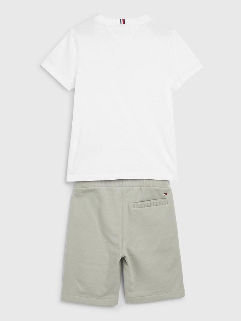 Bermudas Tommy Hilfiger Fleece T-Shirt and Set Blancos | MX_B2097