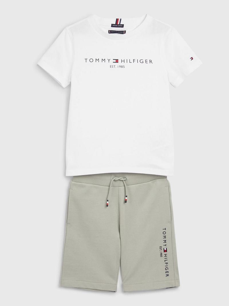 Bermudas Tommy Hilfiger Fleece T-Shirt and Set Blancos | MX_B2097