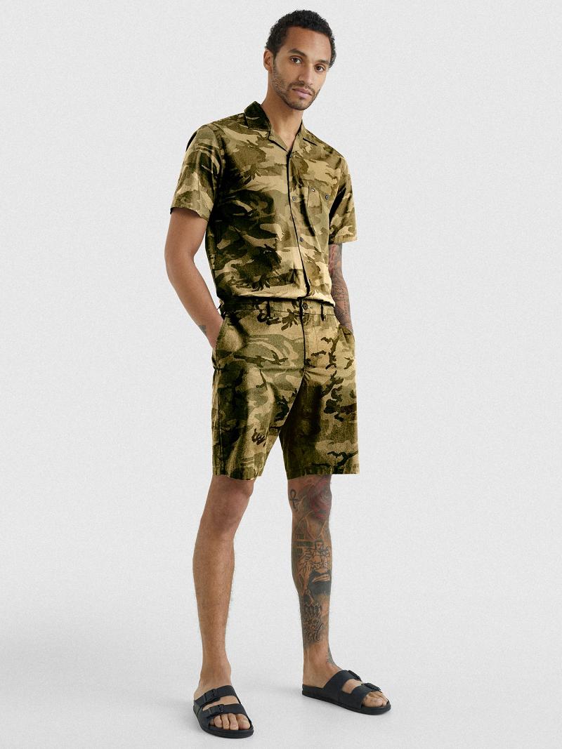 Bermudas Tommy Hilfiger Relaxed fit camo Camuflados Verdes | MX_M31220