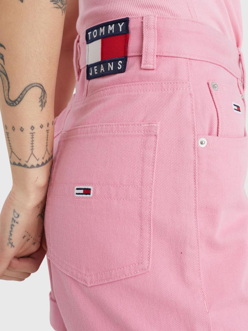 Bermudas Tommy Hilfiger Skinny Fit Mom Rosas | MX_W21313