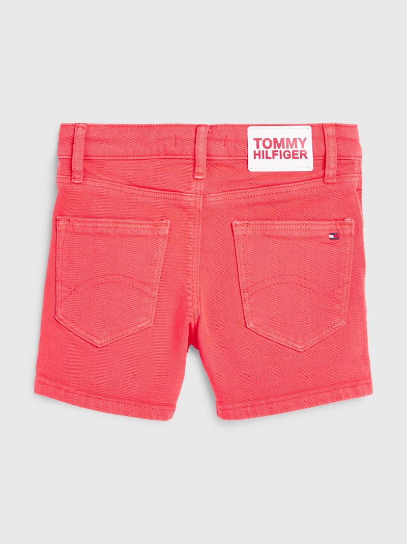 Bermudas Tommy Hilfiger Solid Denim Rojos | MX_G1162