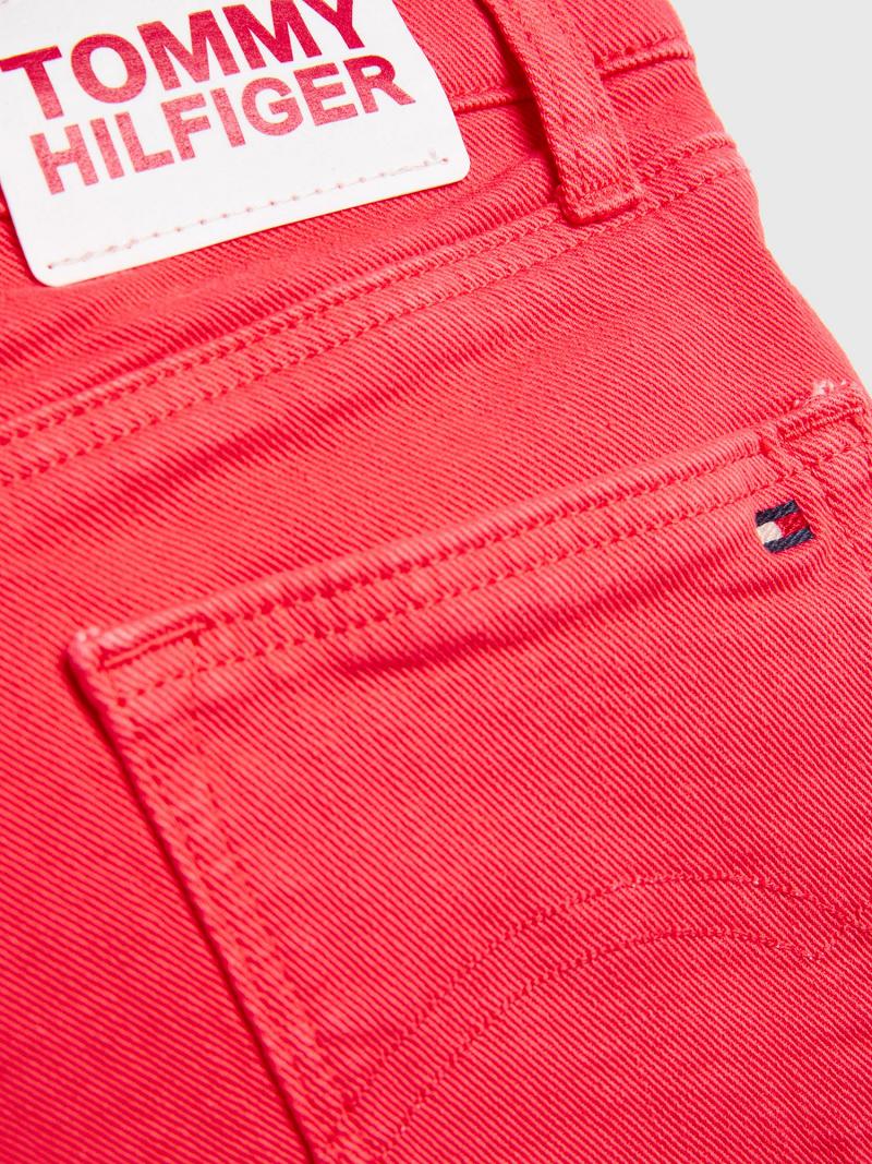 Bermudas Tommy Hilfiger Solid Denim Rojos | MX_G1162