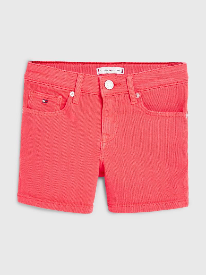 Bermudas Tommy Hilfiger Solid Denim Rojos | MX_G1162