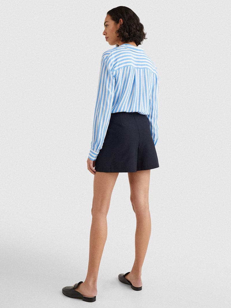 Bermudas Tommy Hilfiger Solid Pleated Azul Marino | MX_W21314