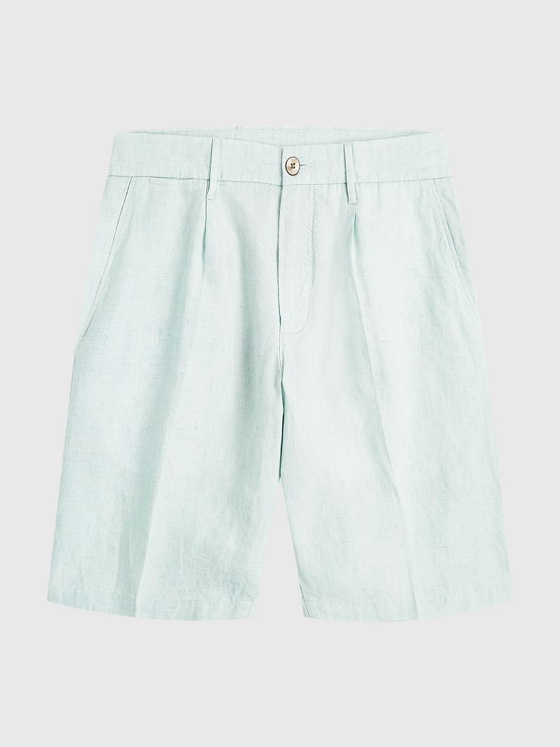 Bermudas Tommy Hilfiger Straight fit linen Verde Menta | MX_M31227