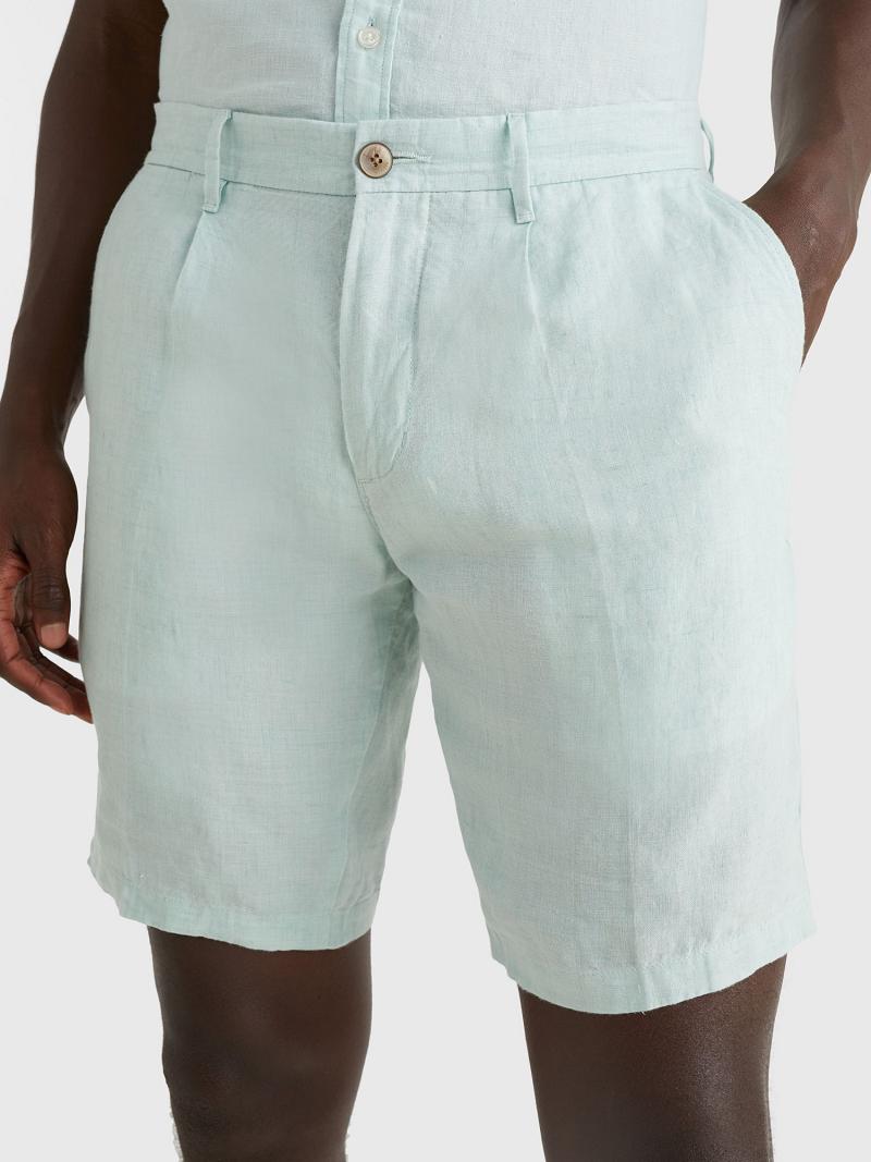 Bermudas Tommy Hilfiger Straight fit linen Verde Menta | MX_M31227