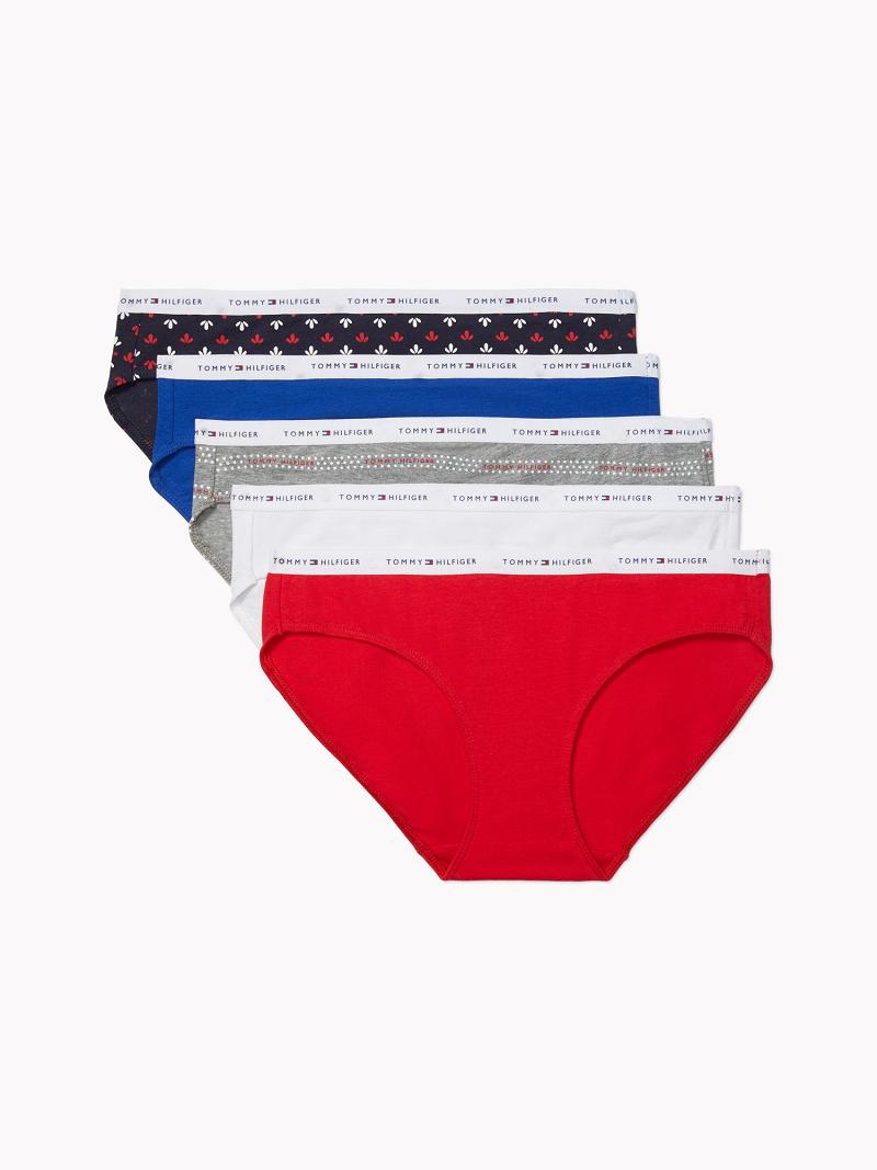 Bikinis Tommy Hilfiger Mix Logo Brief 5PK Rojos | MX_W21544