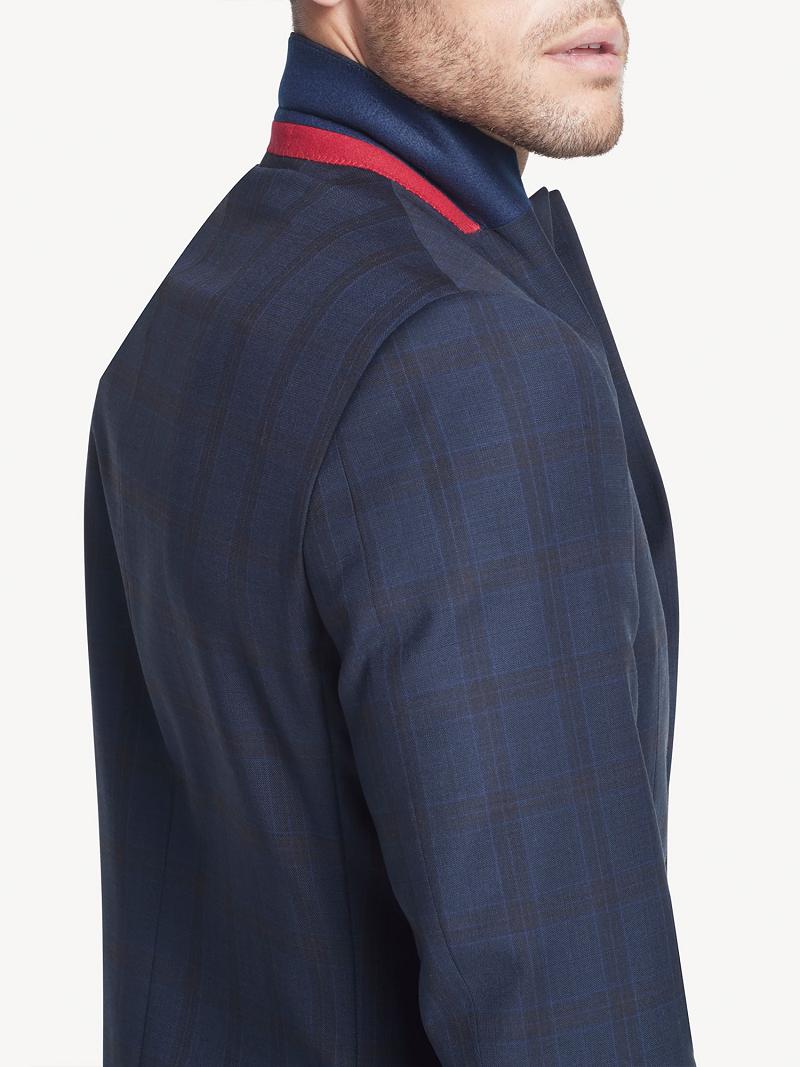 Blazers Tommy Hilfiger Regular fit plaid wool Azules | MX_M31488