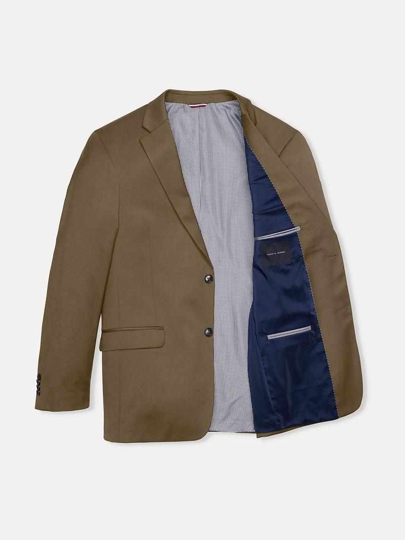 Blazers Tommy Hilfiger Regular fit tan sharkskin wool Marrom | MX_M31481