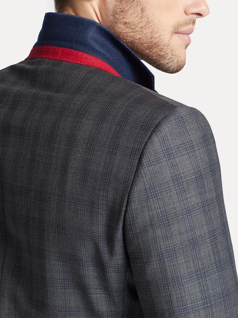 Blazers Tommy Hilfiger Regular fits windowpane check wool Grises | MX_M31486