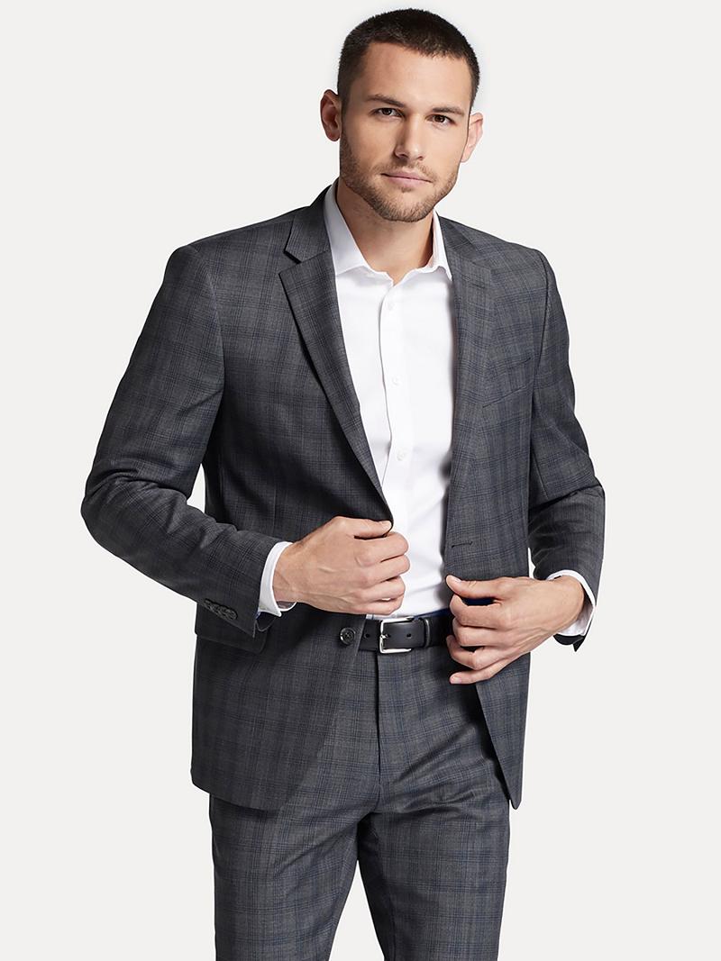 Blazers Tommy Hilfiger Regular fits windowpane check wool Grises | MX_M31486