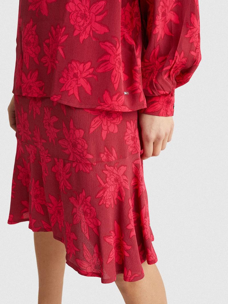 Blouses Tommy Hilfiger Floral Crepe Popover Rojos | MX_W21013