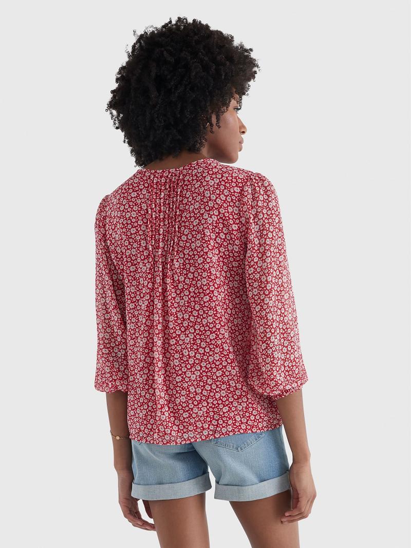 Blouses Tommy Hilfiger Floral Pintuck Rosas | MX_W21014