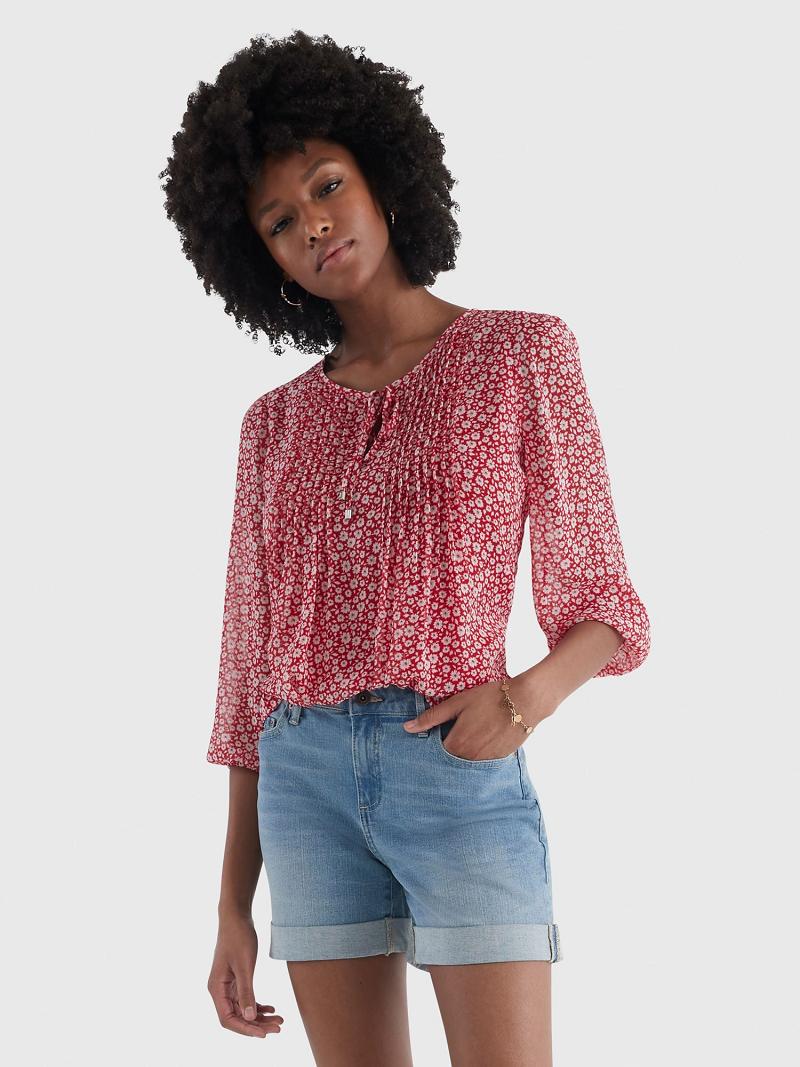 Blouses Tommy Hilfiger Floral Pintuck Rosas | MX_W21014