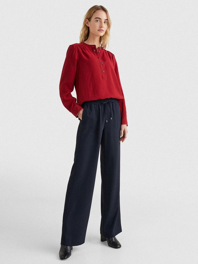 Blouses Tommy Hilfiger Solid Popover Rojos | MX_W21019