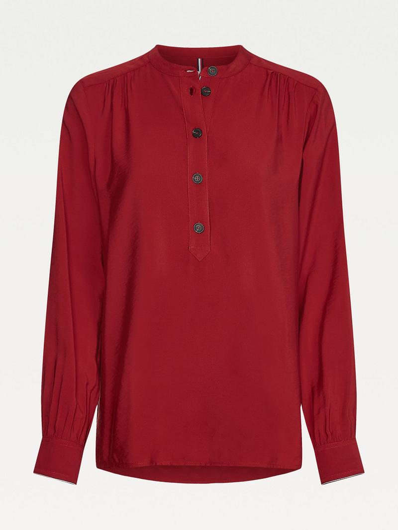 Blouses Tommy Hilfiger Solid Popover Rojos | MX_W21019