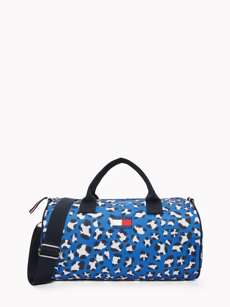 Bolsas Tommy Hilfiger Cheetah Duffle Azules | MX_G1335