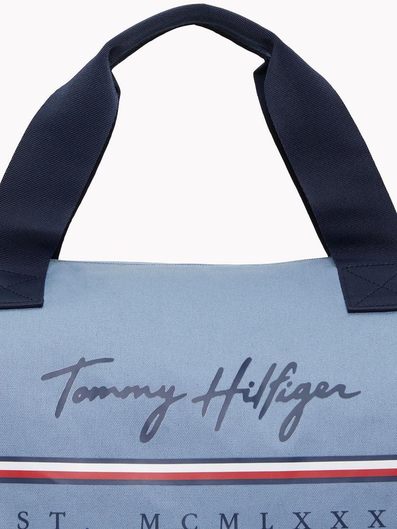 Bolsas Tommy Hilfiger Signature Duffle Azules | MX_M31702