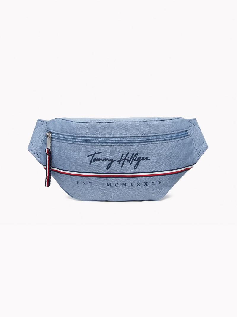 Bolsas Tommy Hilfiger Signature Fanny Pack Azules | MX_M31703