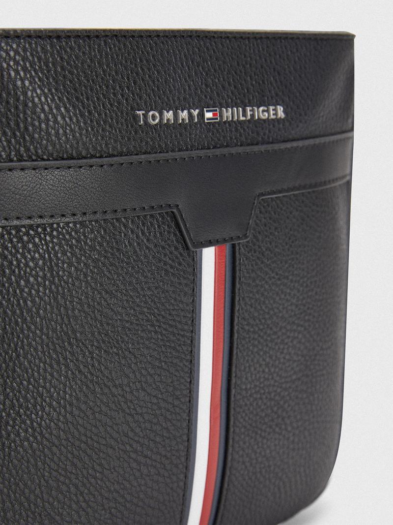 Bolsas Tommy Hilfiger Stripe Mini Crossbody Negros | MX_M31705