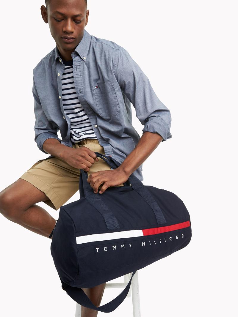 Bolsas Tommy Hilfiger Stripe Small Duffle Azul Marino | MX_M31706