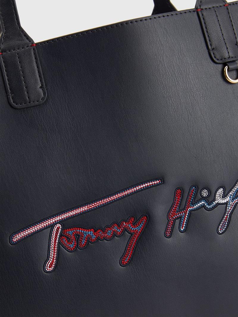 Bolsas Tommy Hilfiger Tommy Signature Tote Negros | MX_W21647