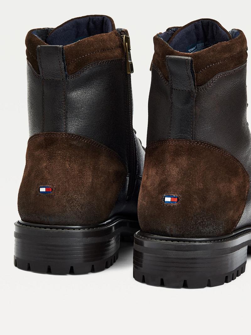 Botas Tommy Hilfiger Cuero mix zip Marrom | MX_M31687