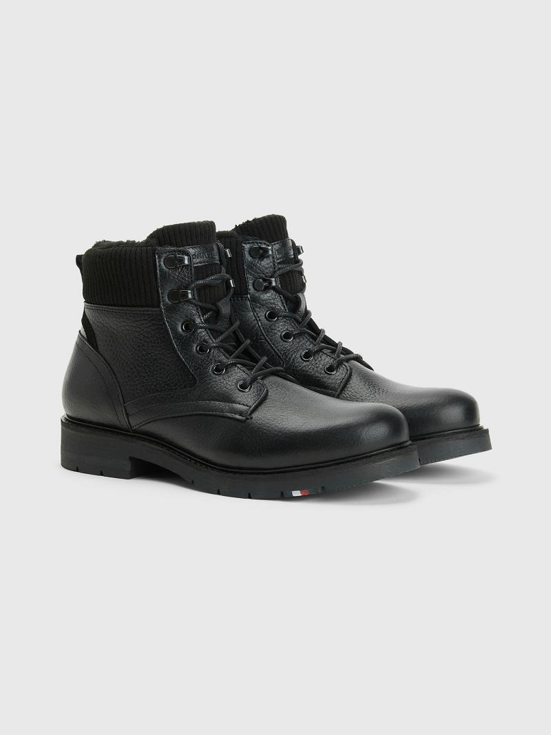 Botas Tommy Hilfiger Sherpa-lined leather Negros | MX_M31689