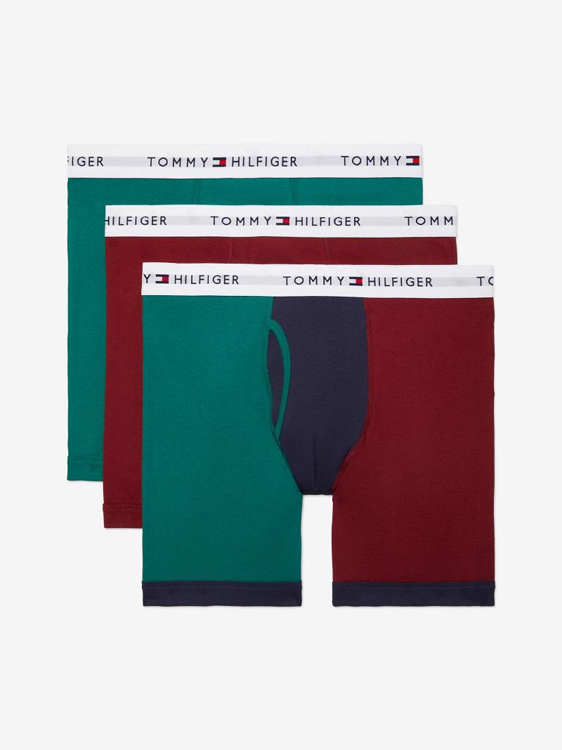 Boxer Briefs Tommy Hilfiger Algodon classics boxer brief 3pk Verdes Marrom | MX_M31579