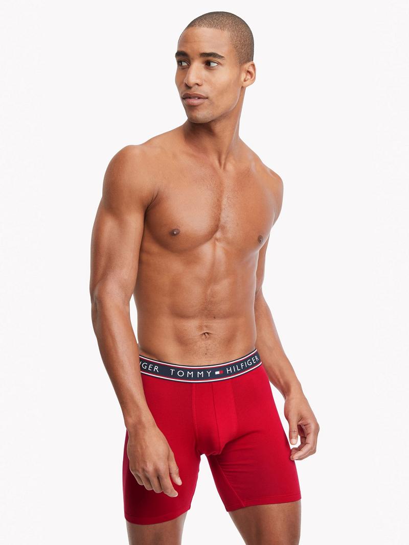 Boxer Briefs Tommy Hilfiger Algodon stretch boxer brief 3pk Rojos Grises Azul Marino | MX_M31593