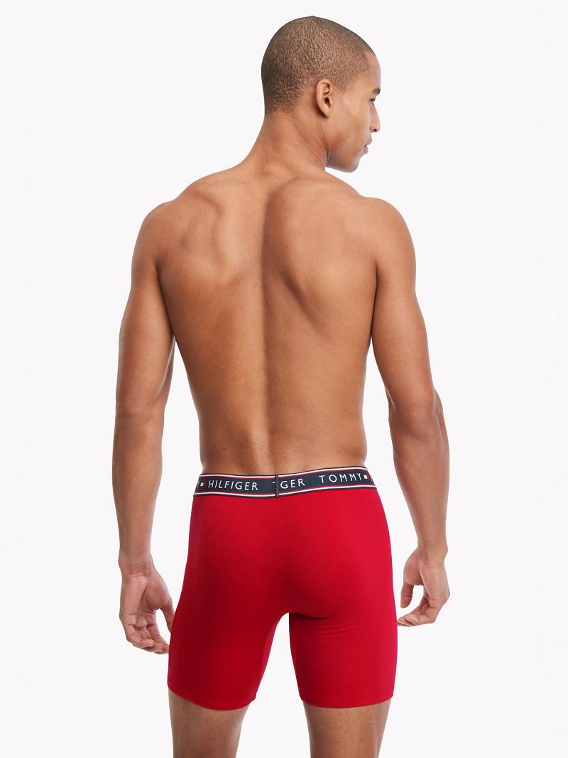 Boxer Briefs Tommy Hilfiger Algodon stretch boxer brief 3pk Rojos Grises Azul Marino | MX_M31593