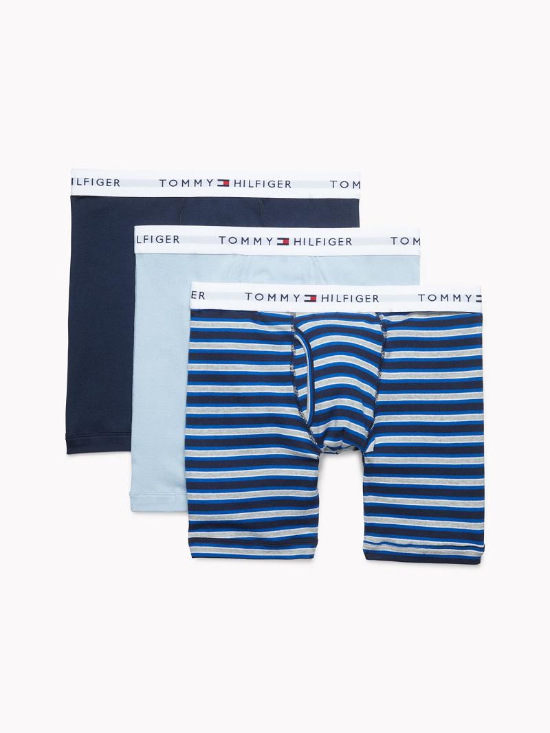 Boxer Briefs Tommy Hilfiger Classic cotton boxer brief 3pk Azules Blancos | MX_M31572