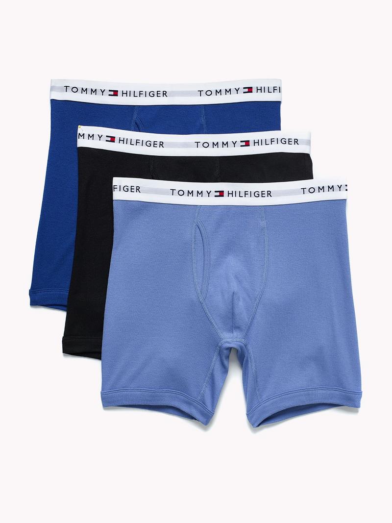 Boxer Briefs Tommy Hilfiger Classic cotton boxer brief 3pk Azules Negros | MX_M31575