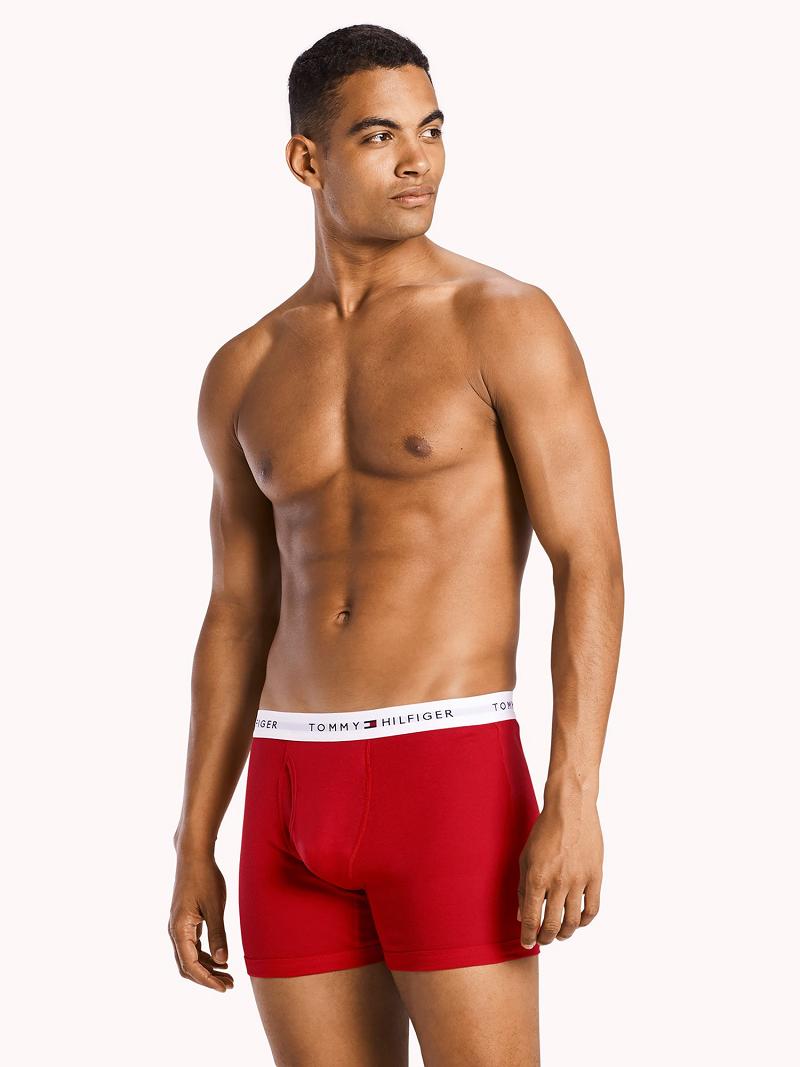 Boxer Briefs Tommy Hilfiger Classic cotton boxer brief 3pk Rojos Blancos Azul Marino | MX_M31577