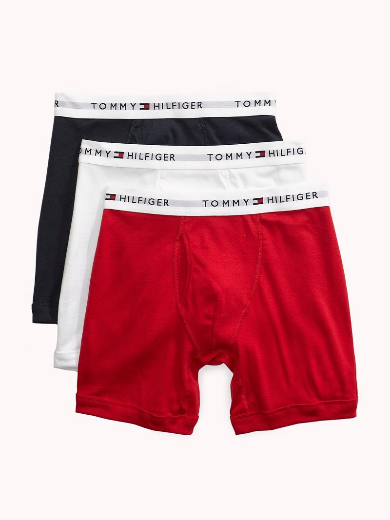 Boxer Briefs Tommy Hilfiger Classic cotton boxer brief 3pk Rojos Blancos Azul Marino | MX_M31577