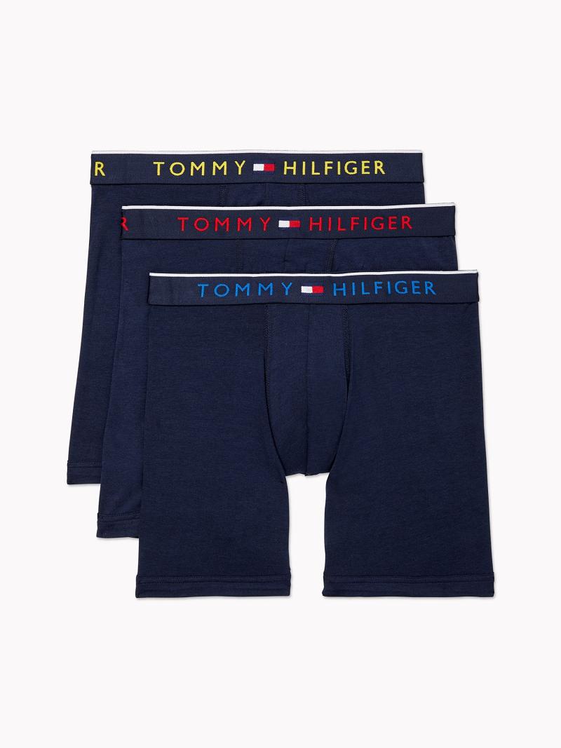 Boxer Briefs Tommy Hilfiger Essential luxe stretch boxer brief 3pk Azul Marino | MX_M31597