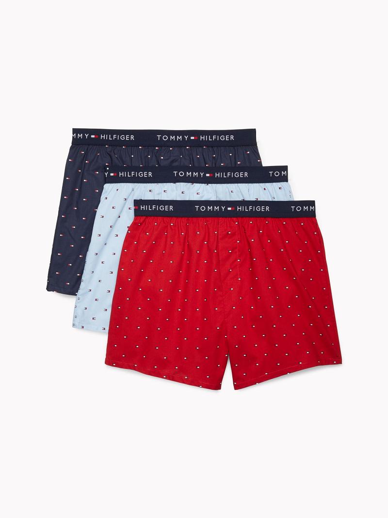 Boxers Tommy Hilfiger Algodon classics boxer 3pk Azul Marino Azules Rojos | MX_M31557