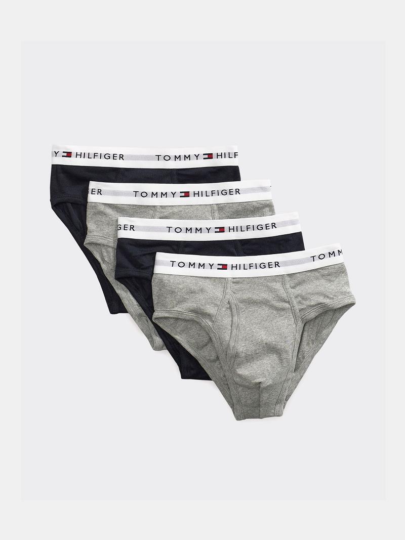 Briefs Tommy Hilfiger Algodon classics brief 4pk Grises Azul Marino | MX_M31538