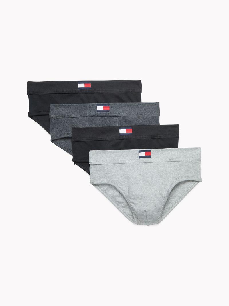 Briefs Tommy Hilfiger Algodon classics hip brief 4pk Negros Grises | MX_M31544