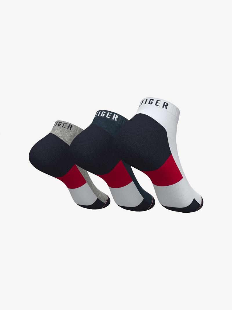 Calcetines Tommy Hilfiger Ankle 3PK Grises | MX_M31740